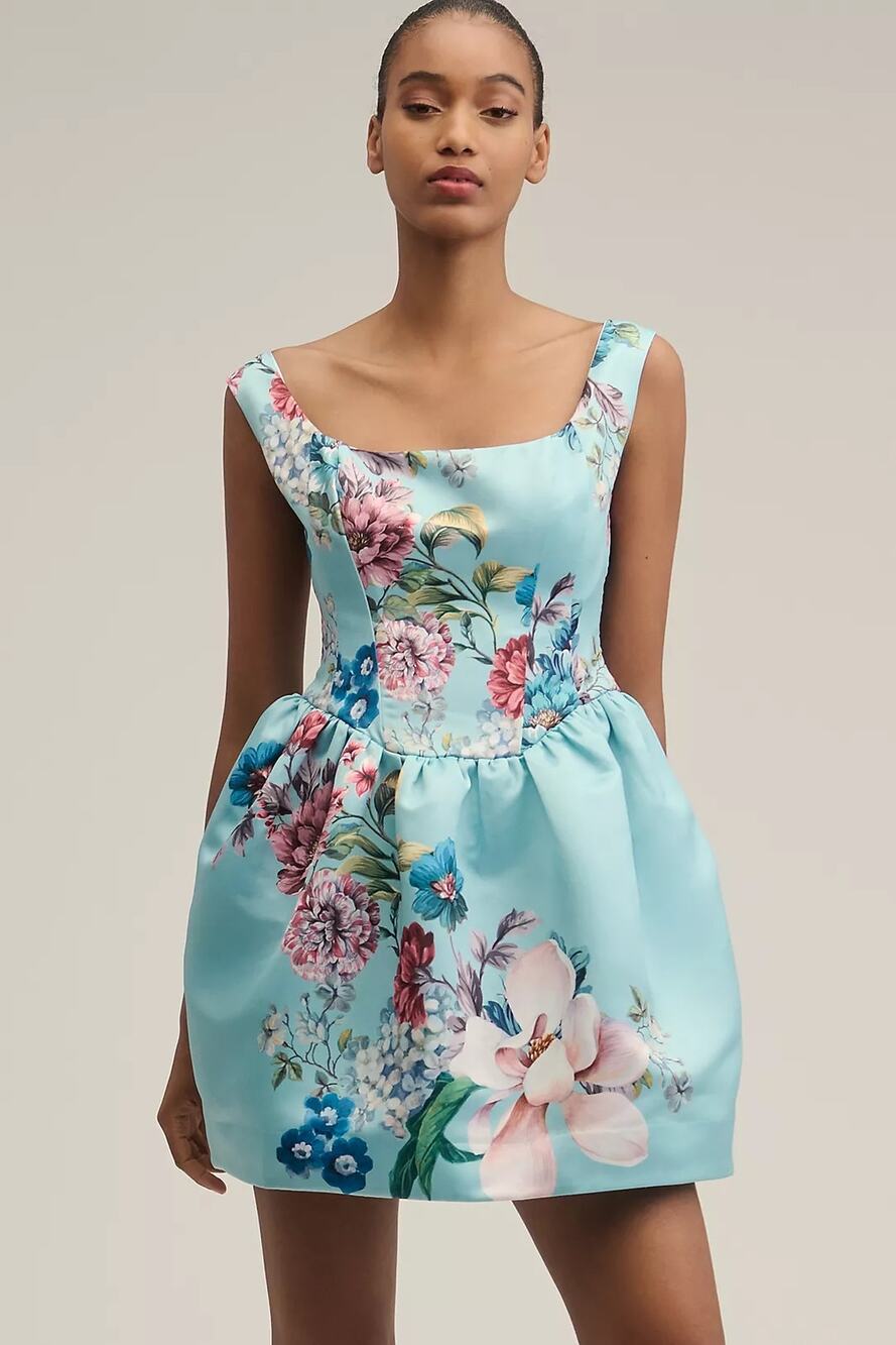 New Anthropologie Maeve Sleeveless Square-Neck Fit & Flare Mini Dress $248 LARGE